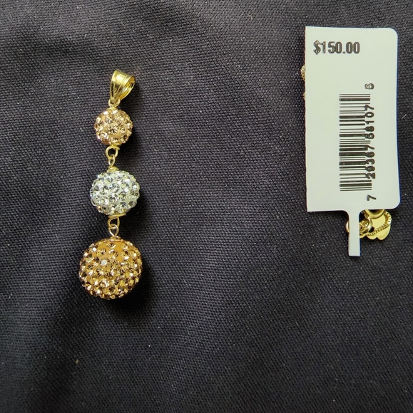 Tri color pendant on sterling silver - Picture 2 of 3